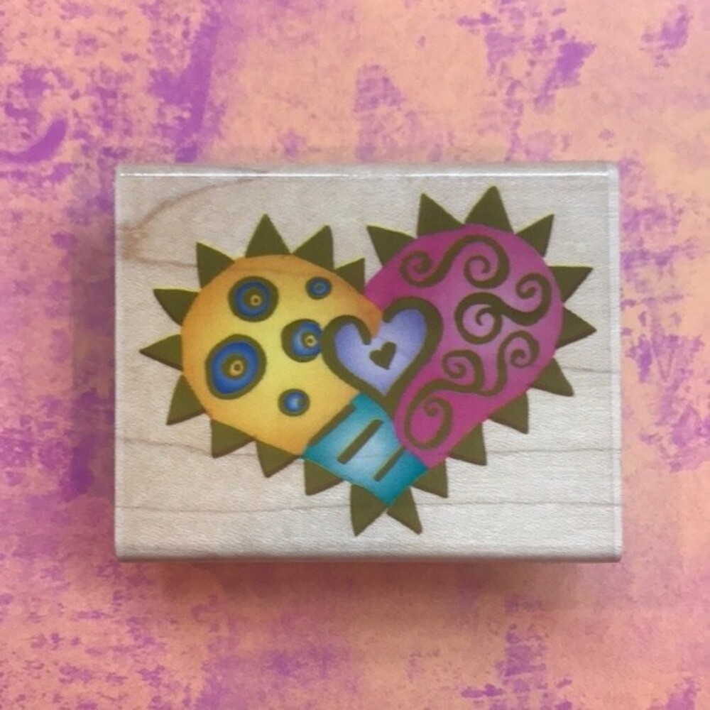 Rubber Stamp Whimsical Heart